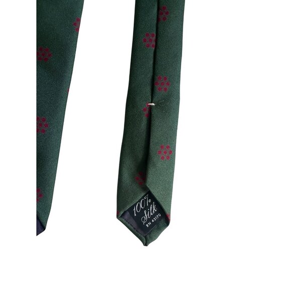 EGON VON FURSTENBERG Men's Vintage Green 100% Silk TIe - Picture 2 of 8